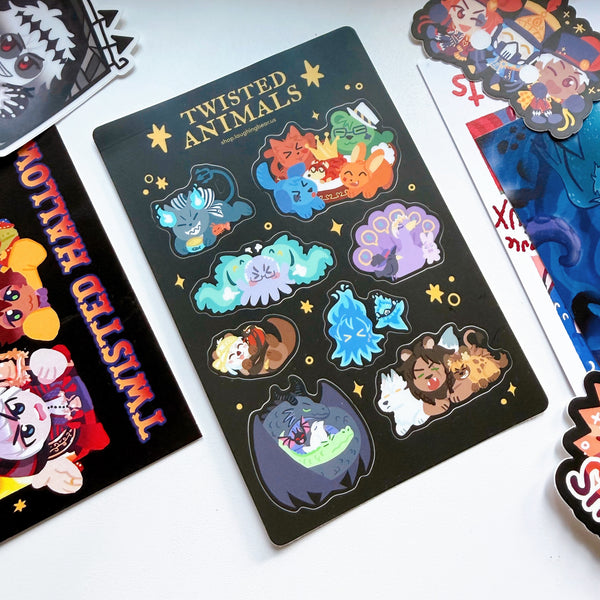 Twisted Animals Stickersheet