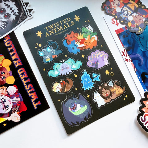 Twisted Animals Stickersheet