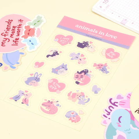 Animals in Love Stickersheet