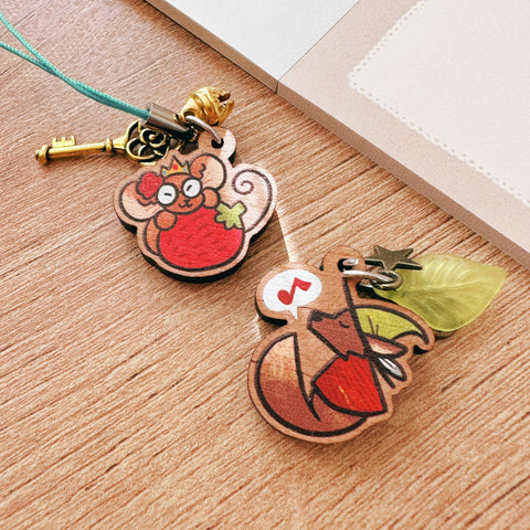 Wolf and Mouse Mini Wood Charms