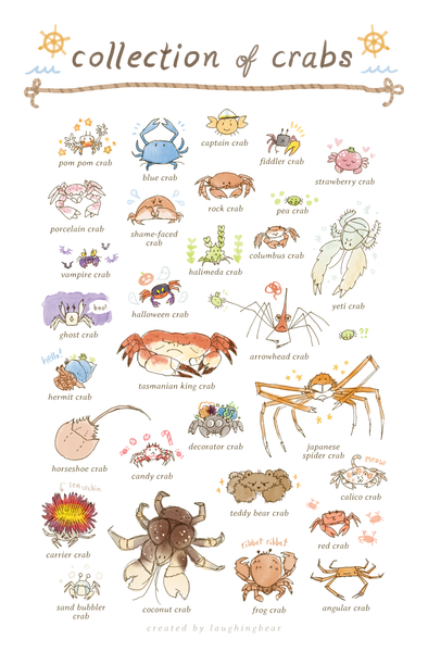 Collection of Crabs Print