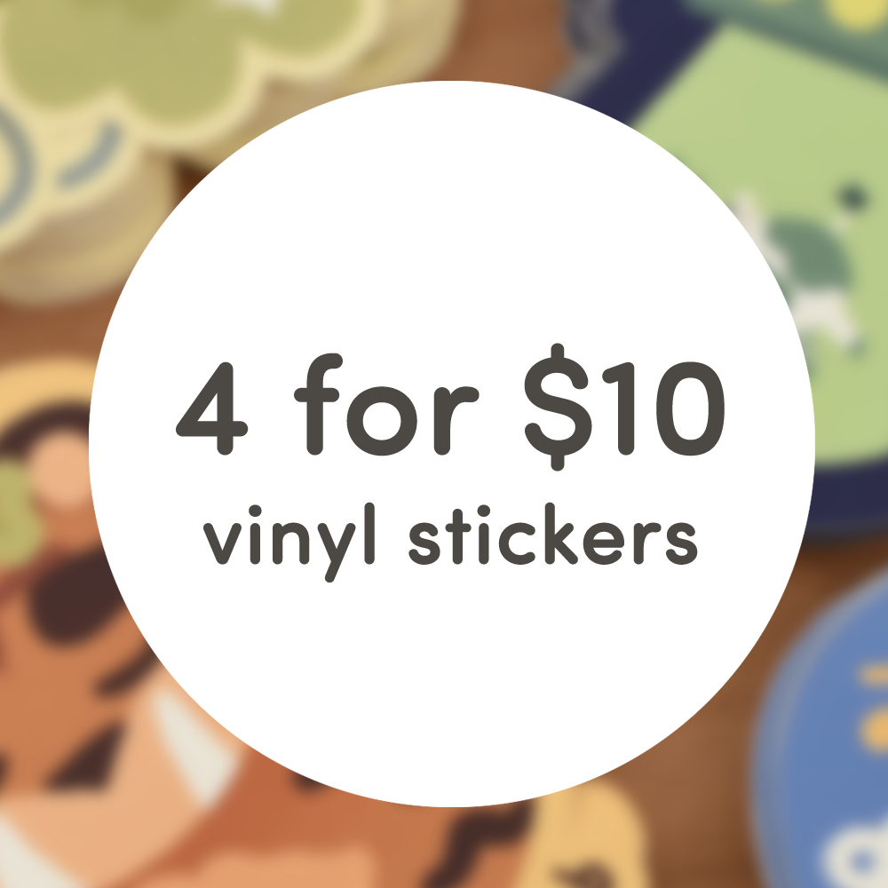 4 for $10 Vinyl Stickers