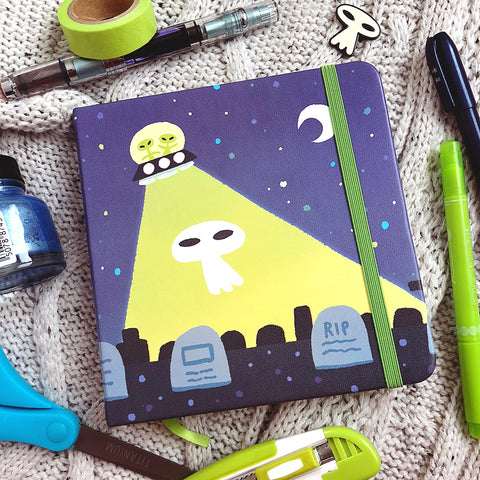 Alien Ghost Square Notebook