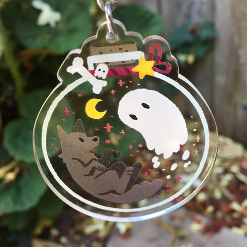 Ghost and Dog Bottle Charm